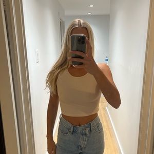 Shein cream colour crop muscle tank